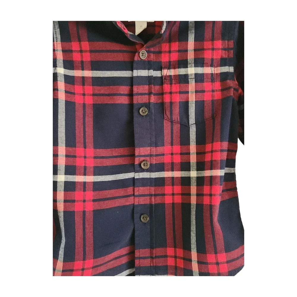 Red Plaid Button Down Size 3T Cat & Jack Top